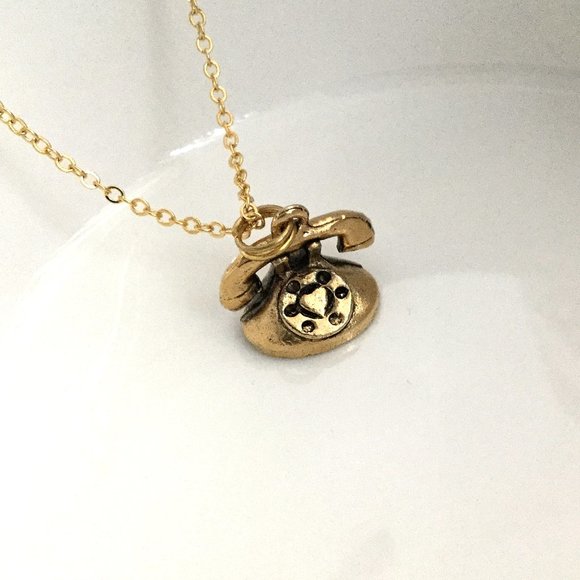 Miniature Rotary Telephone Dial Phone Charm Gift Necklace - Picture 2 of 6